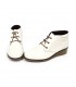 Womens Leather Comfort Wedged Booties Laces Removable Insole 70241 Ice by Tupié