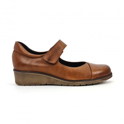 Woman Leather Wedged Mary Janes Removable Insole 70805 Leather, by TuPie
