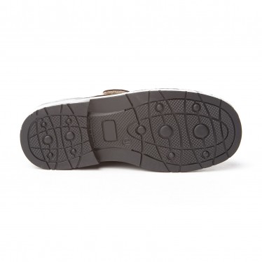 Zapatos Colegiales Niño Piel Velcro 435 Chocolate, de Angelitos