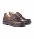 Boys Leather School Shoes Velcro 435 Chocolate, by AngelitoS