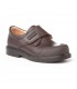 Boys Leather School Shoes Reinforced Toe Velcro 452 Chocolate, by AngelitoS