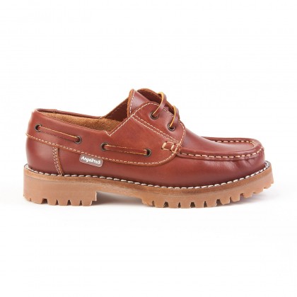 Boys Leather School Boat Shoes Thick Sole 805 Leather, by AngelitoS