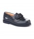 Boys Leather School Boat Shoes Velcro Rounded Toe 350 Navy, by AngelitoS