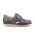 Boys Leather Derby School Shoes Velcro Rounded Toe 301 Navy, by AngelitoS